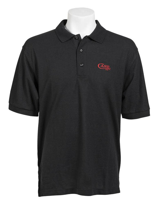 Case Black Polo Shirt with Red Case Logo