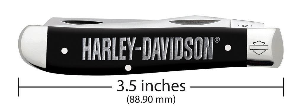 Harley-Davidson® Embellished Smooth Black Synthetic Mini Trapper Knife Dimensions