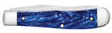 Smooth Blue Pearl Kirinite® Trapper Knife Closed