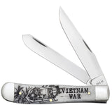 War Series Vietnam War Embellished Smooth Natural Bone Trapper Knife