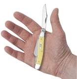 Yellow Synthetic CV Medium Stockman Knife in Hand