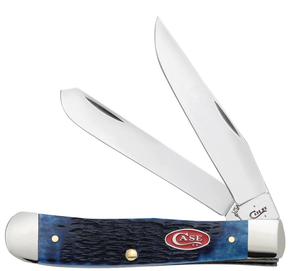 Rogers Jig Navy Blue Bone Trapper Knife Front View