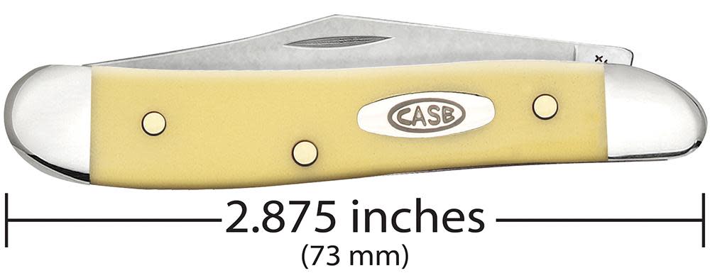 Yellow Synthetic CS Peanut Knife Dimensions