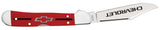 Chevrolet® Embellished Red Synthetic Smooth Mini CopperLock® Knife Open