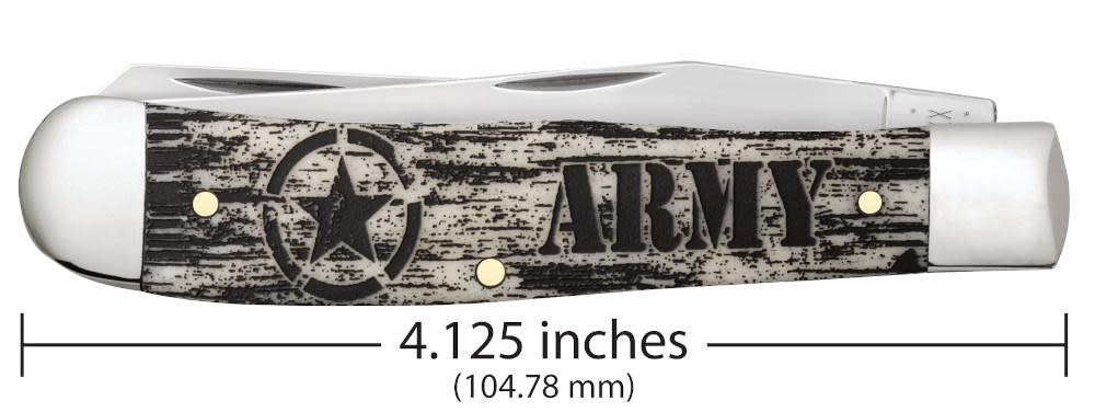 U.S. Army Embellished Smooth Natural Bone Trapper Knife Dimensions
