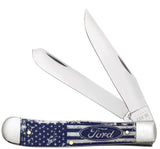 Ford Embellished Smooth Natural Bone Trapper Knife Front View