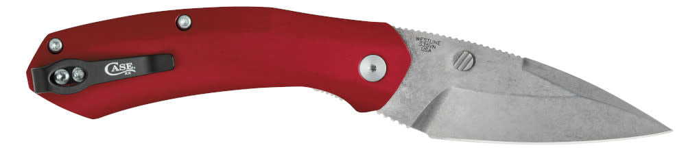 Red Anodized Aluminum Westline® in hand