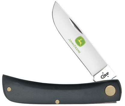 John Deere Jet-Black Synthetic Sod Buster® Jr Knife Front View