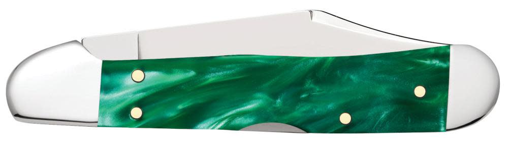 John Deere Smooth Green Pearl Kirinite® Mini Copperlock® Knife Closed