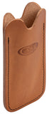 3/4 angled image of the Genuine Brown Leather Knife Slip featuring the Case XX logo