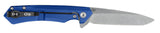 Blue Anodized Aluminum Kinzua® Knife Open (Back)