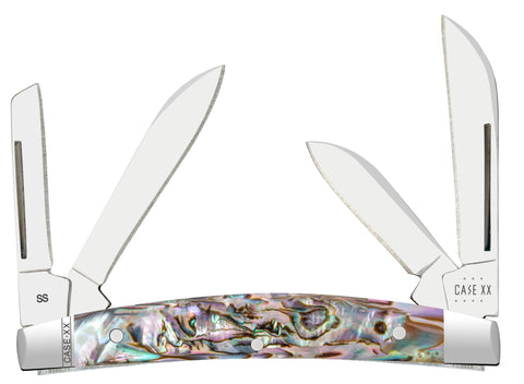 Smooth Abalone Small Congress Knife Front View