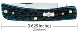 Pocket Worn® Peach Seed Jig Mediterranean Blue Bone Sod Buster Jr® Knife Dimensions