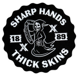 Front image of the "Sharp Hands" Sticker from the Case Sticker 6 Pack