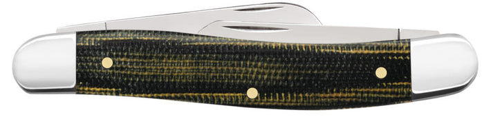 Case®  Smooth Black & Green Natural Canvas Micarta® Medium Stockman Knife  –