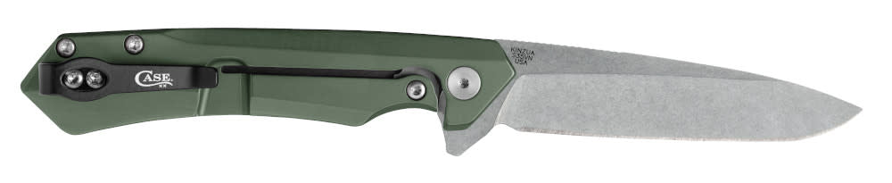 OD Green Anodized Aluminum Kinzua® Knife Open (Back)
