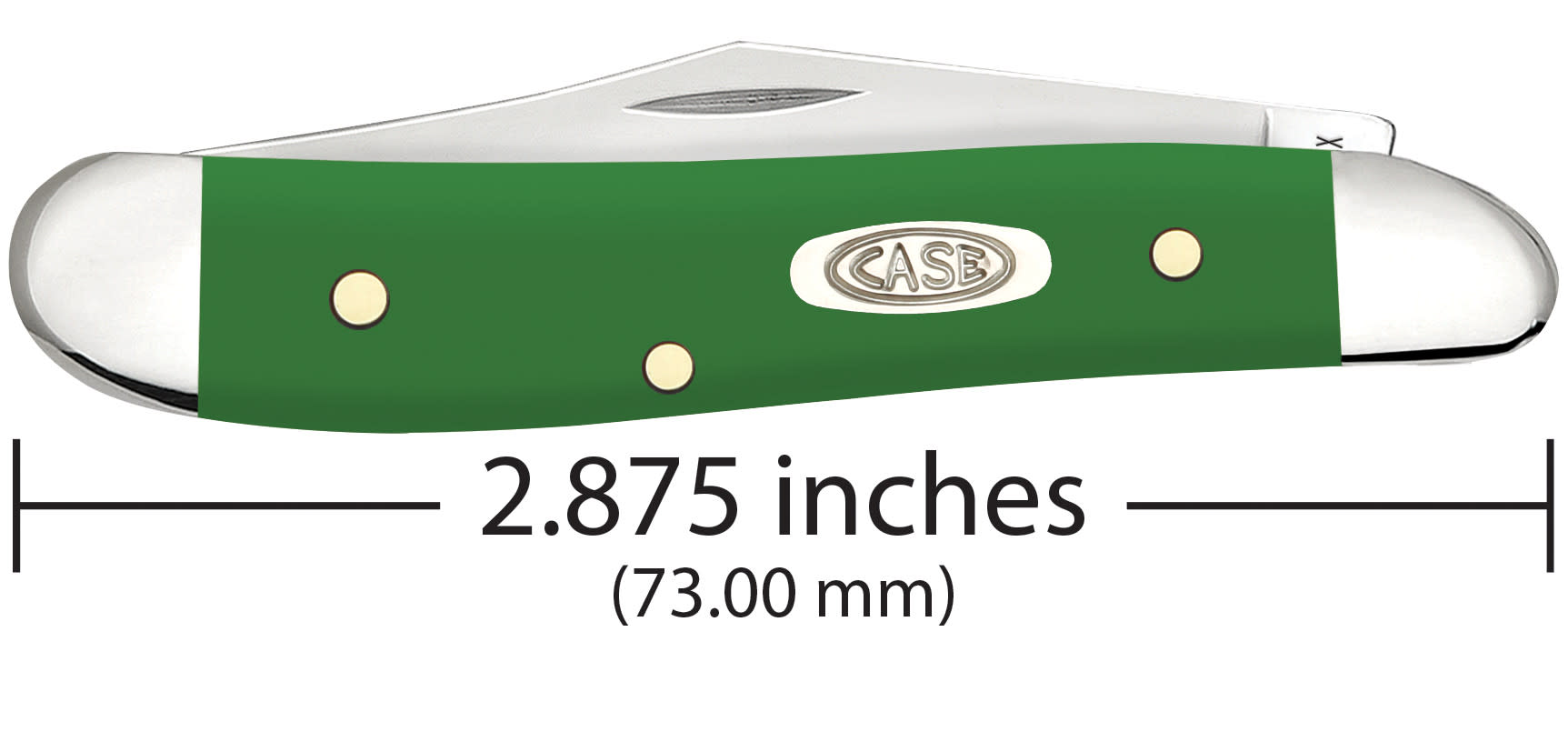 Smooth Green Synthetic Peanut  Knife Dimensions