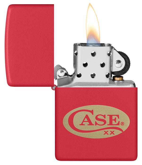 Zippo® Case Logo Red Matte Lighter