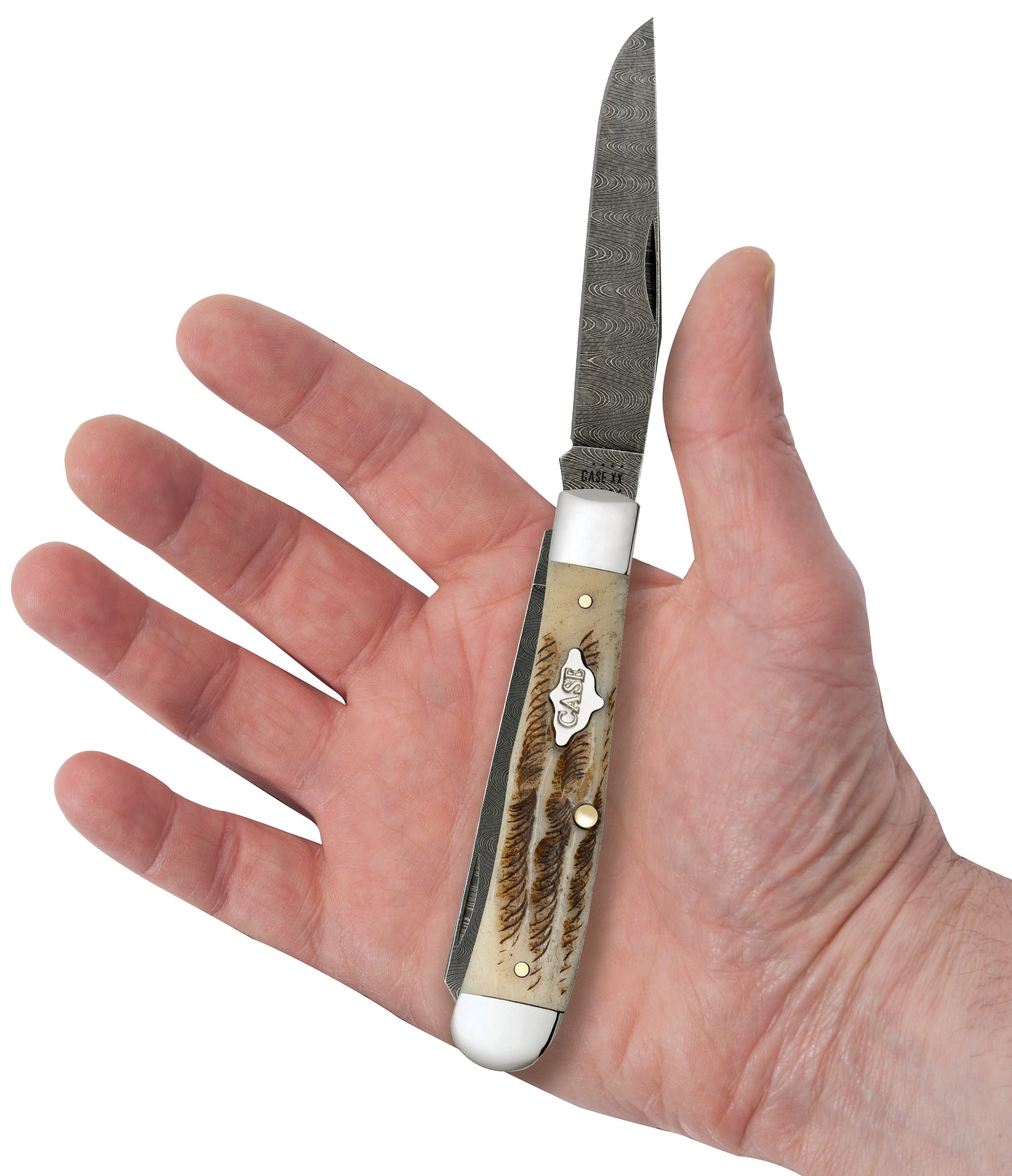 Vintage Bone Trapper Knife in Hand