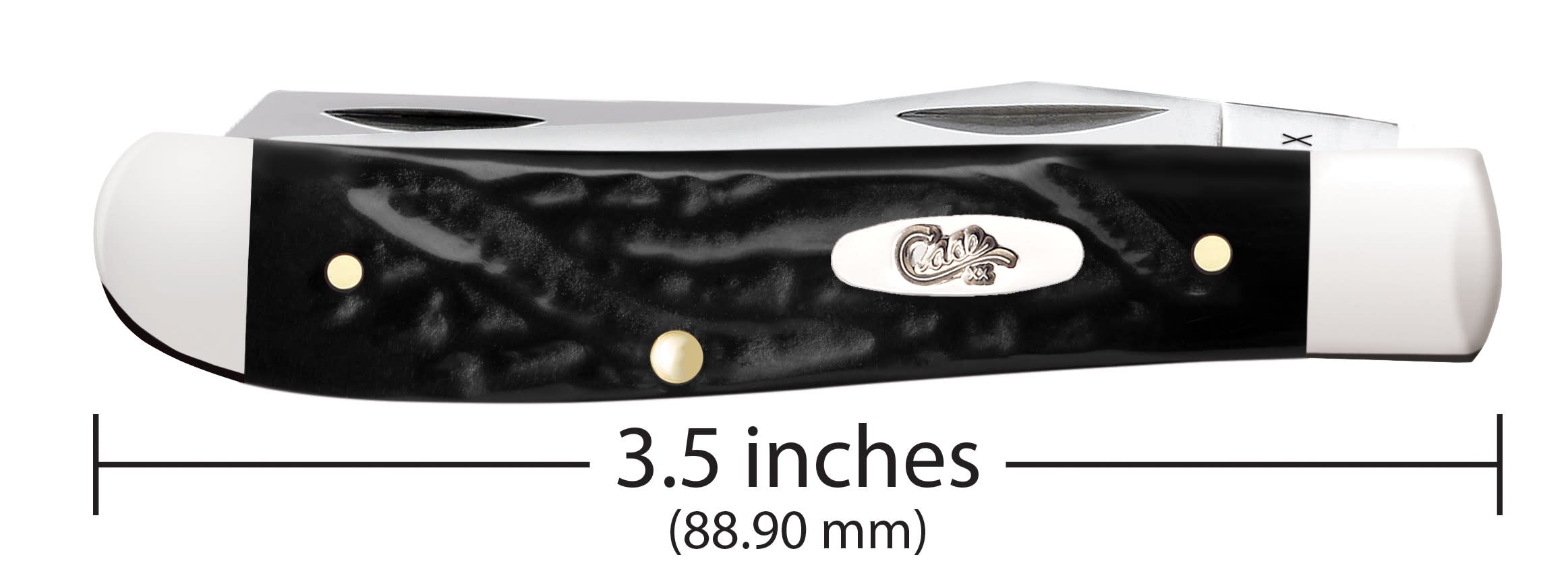 Jigged Rough Black® Synthetic Mini Trapper Knife Dimensions