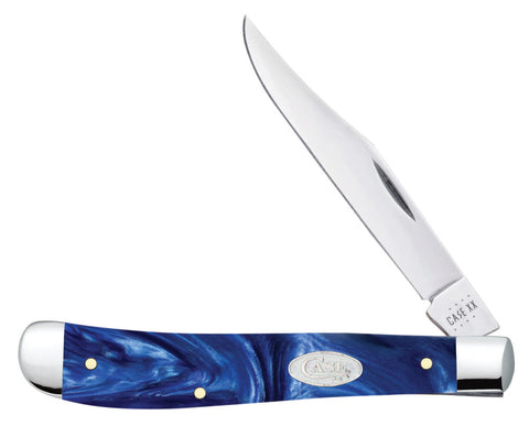 Smooth Blue Pearl Kirinite® Slimline Trapper Knife Front View