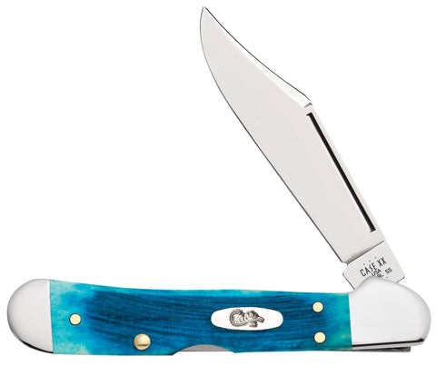 Sawcut Jig Caribbean Blue Bone Mini CopperLock® Knife Front View