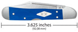 Smooth Blue G-10  Mini CopperLock® Knife Dimensions