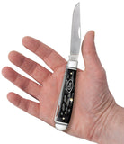 Jigged Buffalo Horn Trapper Knife in Hand