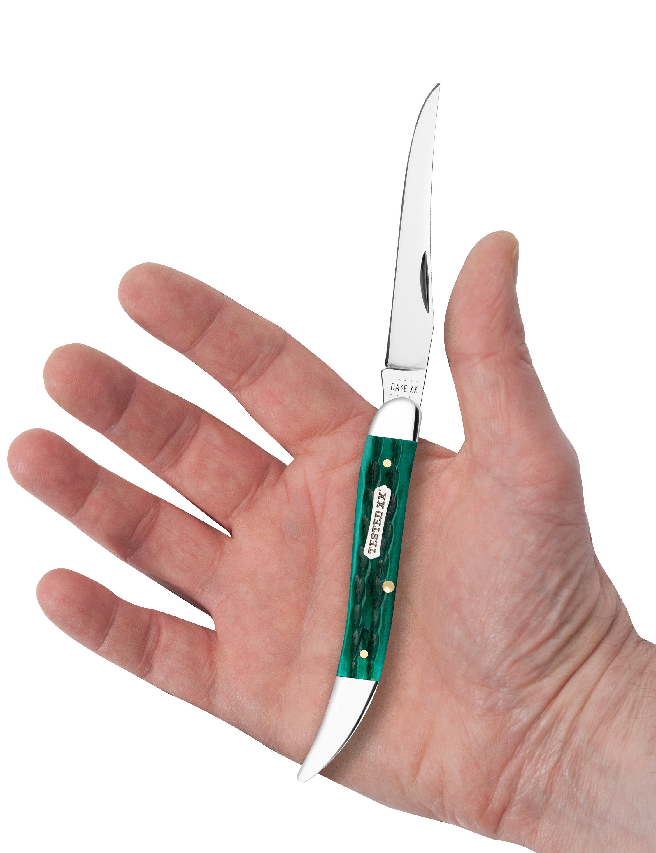 Kinfolk Jig Jade Bone Medium Texas Toothpick Knife in Hand