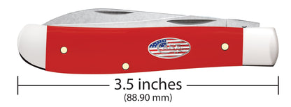 American Workman Smooth Red Synthetic CS Mini Trapper  Knife Dimensions