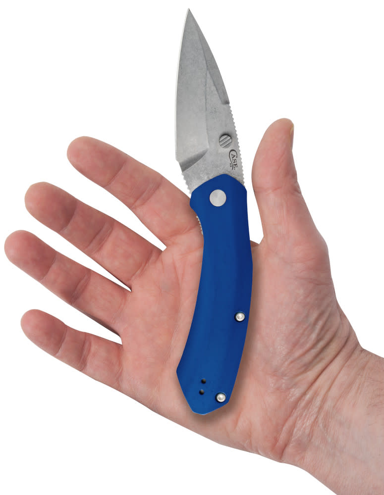 Blue Anodized Aluminum Westline in hand