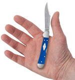 Smooth Blue G-10  Mini CopperLock® Knife in Hand