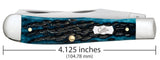 Pocket Worn® Peach Seed Jig Mediterranean Blue Bone Trapper Knife Dimensions