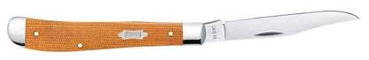 Natural Canvas Micarta® Slimline Trapper Knife Open