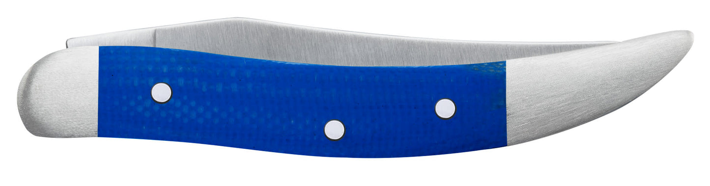 Smooth Blue G-10  Small Texas Toothpick  Knife Closed