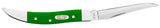 Smooth Green Synthetic Small Texas Toothpick Knife Open