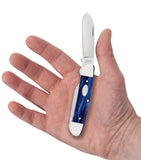 Smooth Blue Pearl Kirinite® Canoe Knife in Hand
