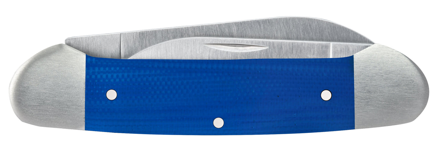 Smooth Blue G-10  Canoe Knife Closed