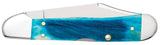 Sawcut Jig Caribbean Blue Bone Mini CopperLock® Knife Closed