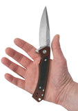 Dark Brown Anodized Aluminum Marilla® Knife Open in Hand