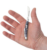 Pocket Worn® Crandall Jigged Gray Bone Small Congress Knife in Hand