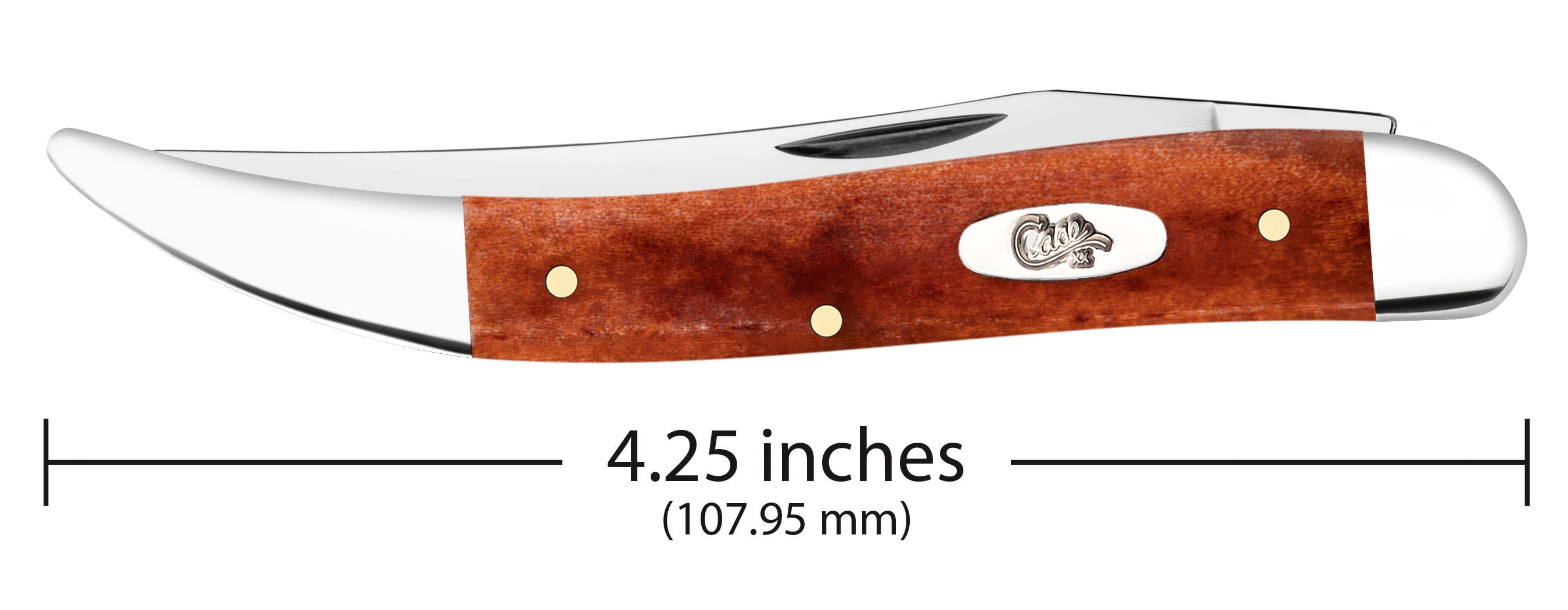 Smooth Chestnut Bone Medium Texas Toothpick Knife Dimensions