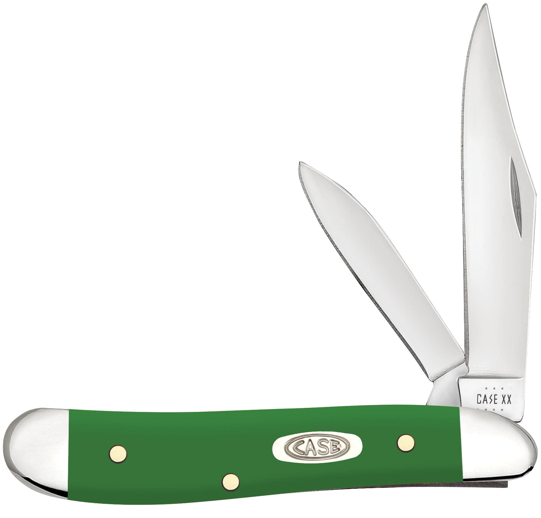 Smooth Green Synthetic Peanut  Knife Front View