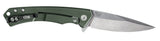 OD Green Anodized Aluminum G-10 Marilla Knife Open (Back)