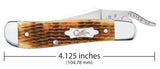 Rogers Corn Cob Jig Antique Bone RussLock® Knife Dimensions