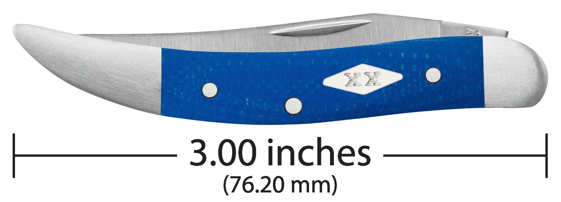 Smooth Blue G-10  Small Texas Toothpick  Knife Dimensions