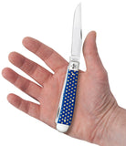 BSA® Embellished Blue Synthetic Trapper Knife in Hand