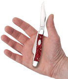 Ruby Stardust Kirinite® Stockman Knife in Hand