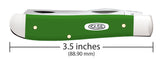 Smooth Green Synthetic Mini Trapper  Knife Dimensions