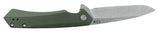OD Green Anodized Aluminum Kinzua® Knife Open (Front)